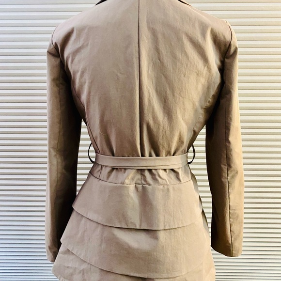 Cynthia Rowley Ruffled Trench Coat Small - Picture 4 of 6